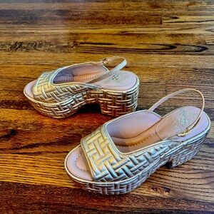 Vince Camuto Gold Wedge Shoes